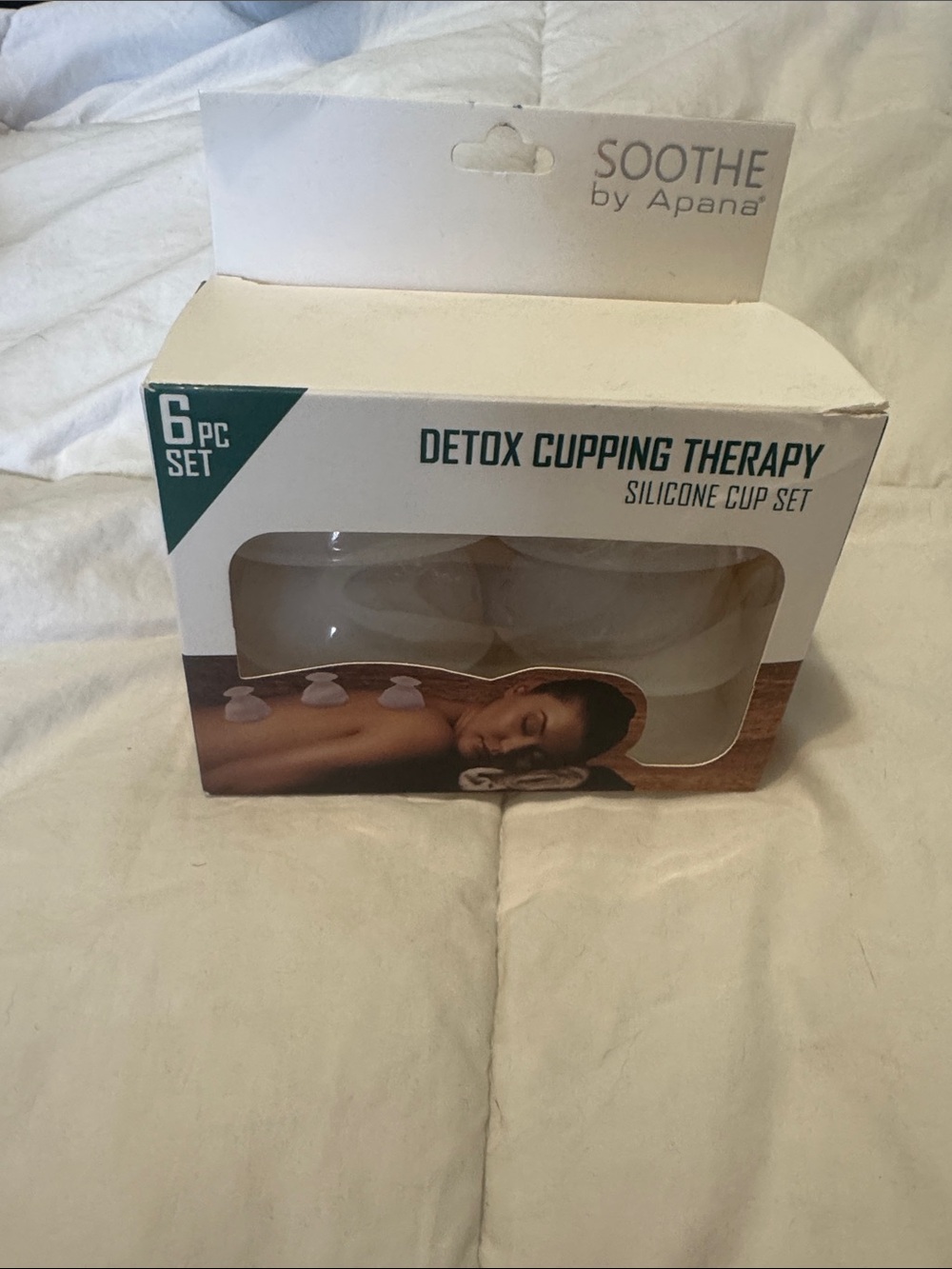 Apana Detox Cupping Therapy Silicone Cup Set - White NWT